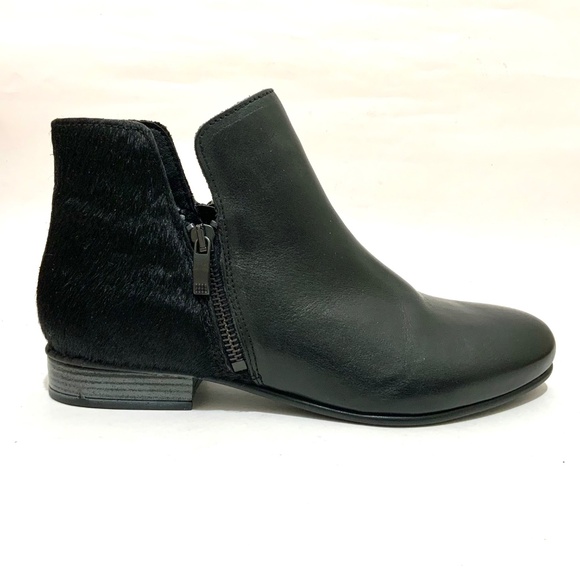 ERIC MICHEAL ISABELLA black booties leather block heel almond toe ankle boots 38 - Picture 9 of 11